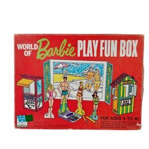 Vintage World of Barbie Play Fun Box Paper Dolls Uncut Skipper PJ 1972 Incomplet